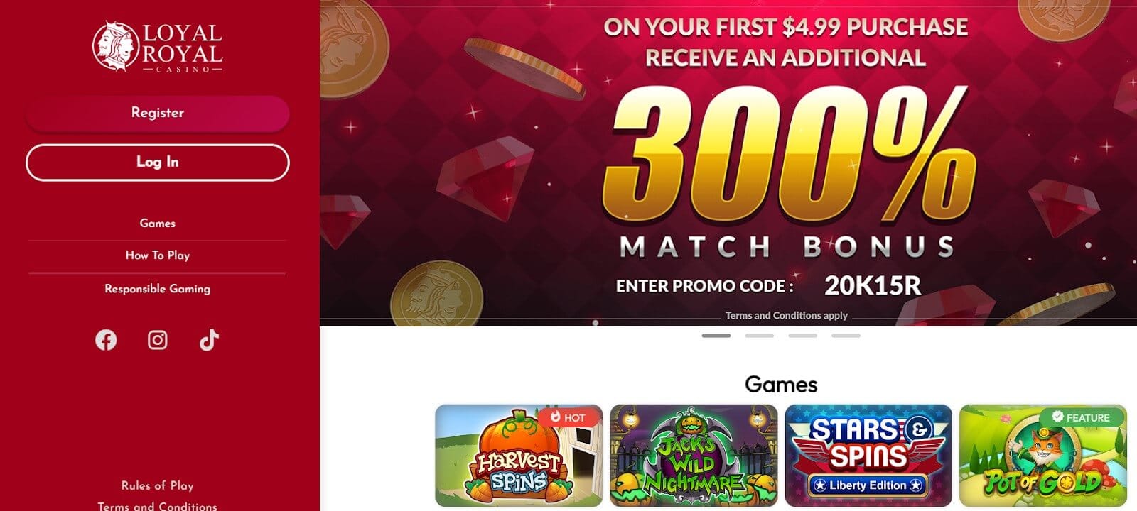 Loyal Casino lobby – slot overzicht